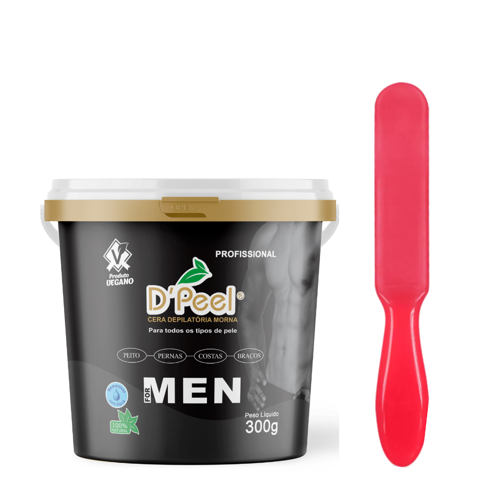 Cera Depilação Masculina Corpo todo Dpeel 300g com Espátula de ...