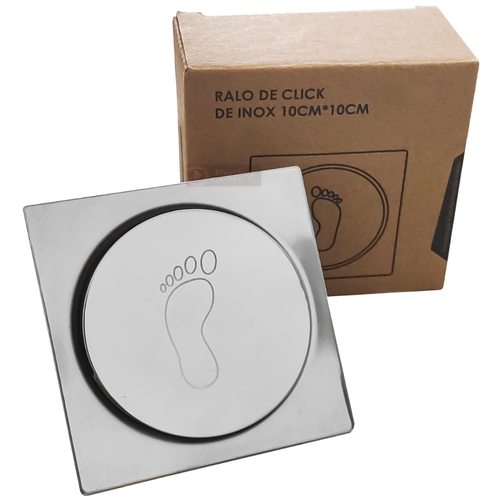Novo Ralo Original 10x10 cm Click Inteligente Inox 304 Banheiro Veda ...