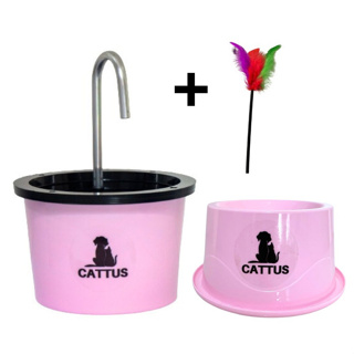 Bebedouro/fonte para gatos e comedouro elevado de plástico 250mL Plástico