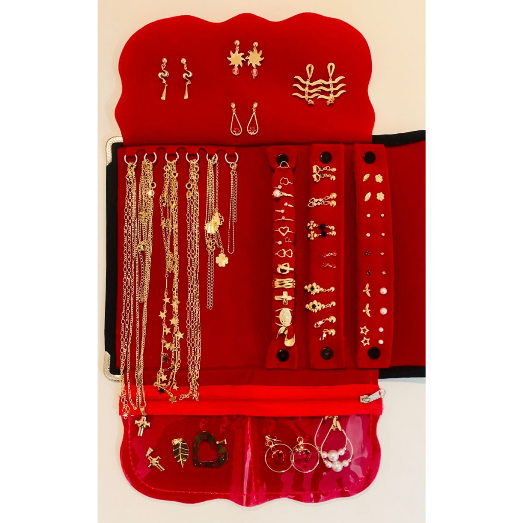 KIT SEMI JOIAS 30 PEÇAS FOLHEADOS DOURADO E PRATA