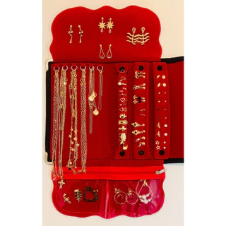 KIT SEMI JOIAS 30 PEÇAS FOLHEADOS DOURADO E PRATA