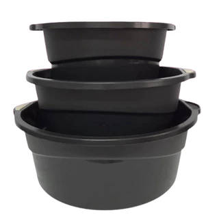 Bacia De Plástico Kit 3 Black 15l 25l 35l Resistente