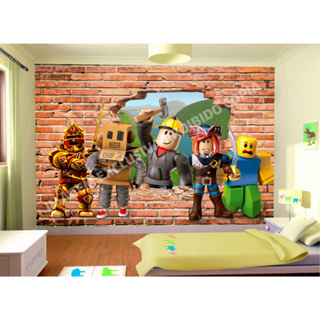 Papel de parede adesivo para quarto infantil roblox