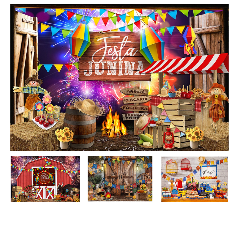 Fundo Fotográfico Tecido Sublimado Junino 2,20x1,50