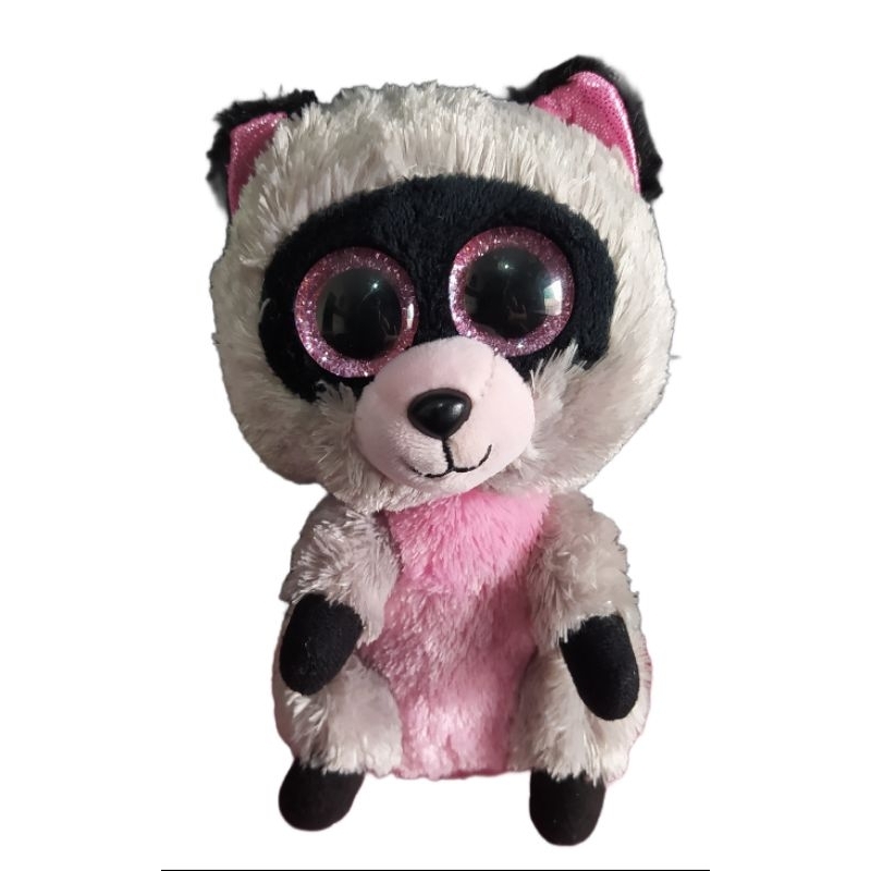 Brinquedo Boneco Pelúcia - TY Beanie Boos - Guaxinim Cinza e Rosa Rocco ...