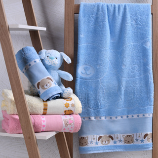 Kit 5 Toalhas de Banho Kids Infantil Para Bordar Ponto Cruz 100% Algodão