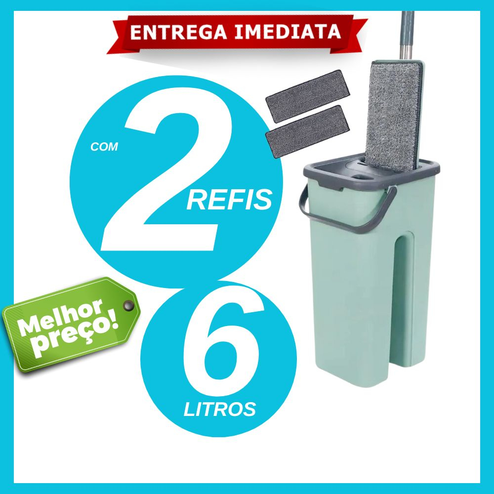 Rodo Mop E Balde Para Limpeza De Piso 12l 360 Perfect