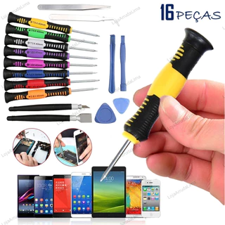 Kit Ferramenta 16 Peças Reparo Para Celular Notebook Eletrônico Tablet Controle