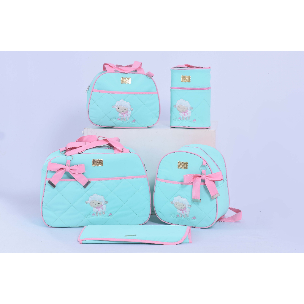 bolsa maternidade menina kit de luxo mala para bebê ovelhinha luender ...