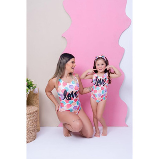 Kit Body Mãe E Filha Barbie Slim Plus Maiô Biquini Moda Praia