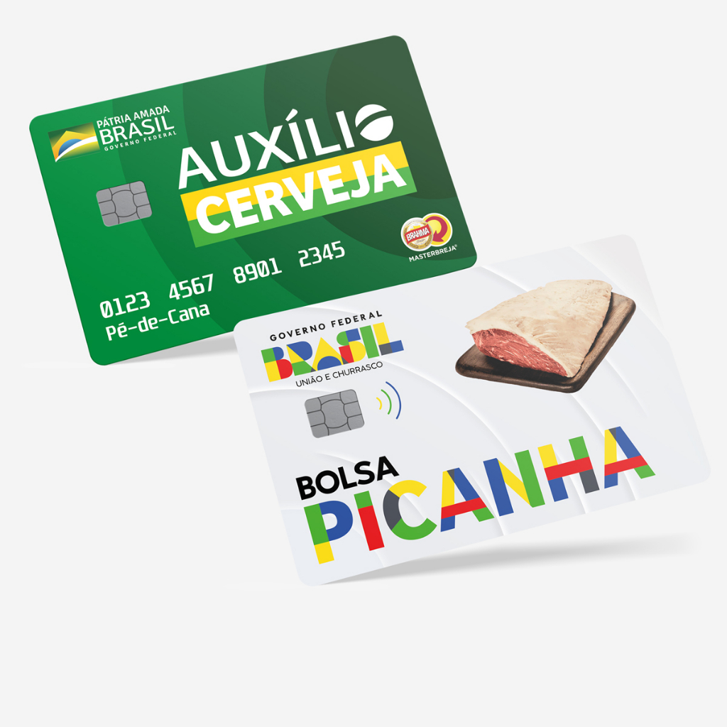 Combo Adesivo para Cartão Bolsa Picanha e Auxílio Cerveja - Skincard Capinha