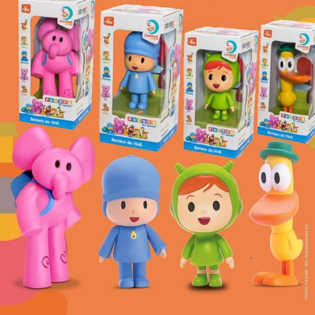 Bonecos Turma do Pocoyo em Vinil Todos Personagens Nina Pato Elly ...