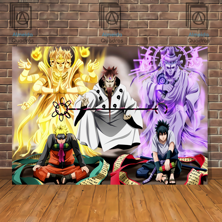 Quadro Decorativo Kakashi Chidori Naruto c/ Moldura e Vidro