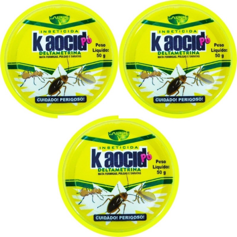 Kit 3 Kaocid Neocid Pó Lata Inset 50g | Shopee Brasil