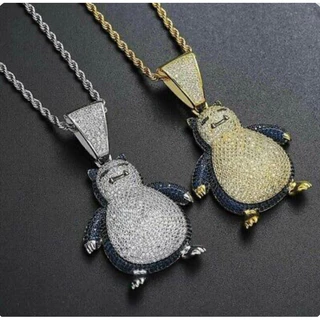 Colar com Pingente Pokémon Kaby Besta Zircônia Cravejado Ice