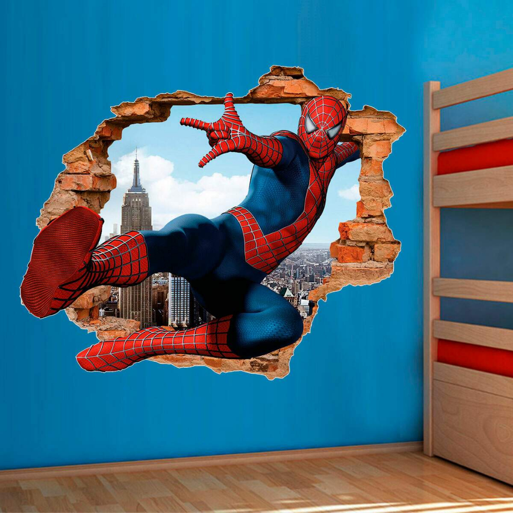 Papel de Parede Homem Aranha efeito 3D quebrando