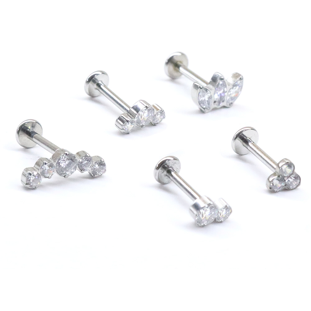 Piercing Pin Push Aço Cirúrgico para helix, conch, tragus, lóbulo - 1 Peça
