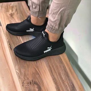 Sapatênis Puma Unissex sem cadarço confortavel preto masculino e feminino