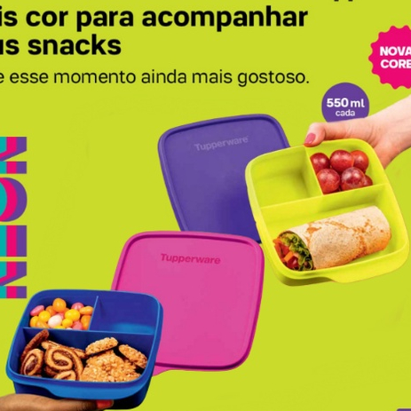 BASIC LINE 550ML COM DIVISÓRIA NEON - TUPPERWARE | Shopee Brasil