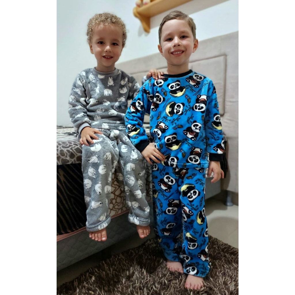 pijama infantil fleece premium conjunto infantil peluciado fofinho ...