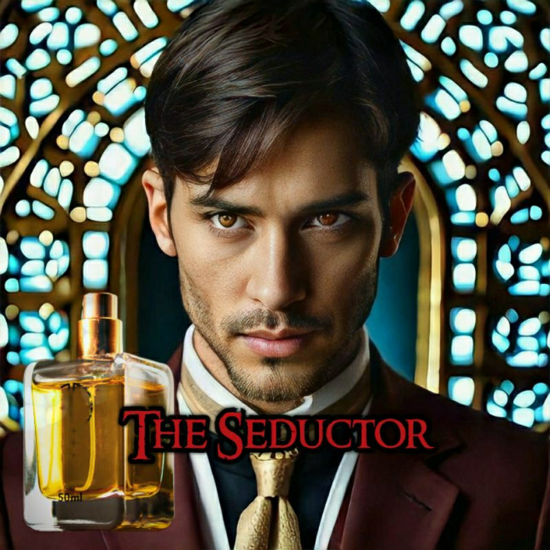 Perfume THE SEDUCTOR 50ml, de nicho, frutado, amadeirado e especiado. Ideal para assinatura e climas amenos.