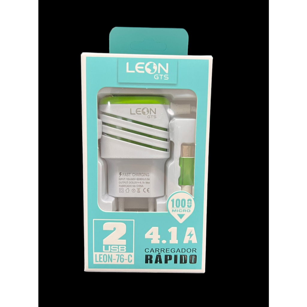 Leon Gts Carregador Celular Android Inteligent A Micro Usb Turbo