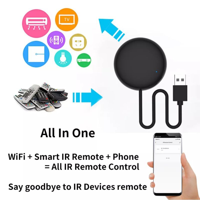 Mini Controle Remoto Inteligente Universal Wi-fi Tuya Smarthome Google Alexa