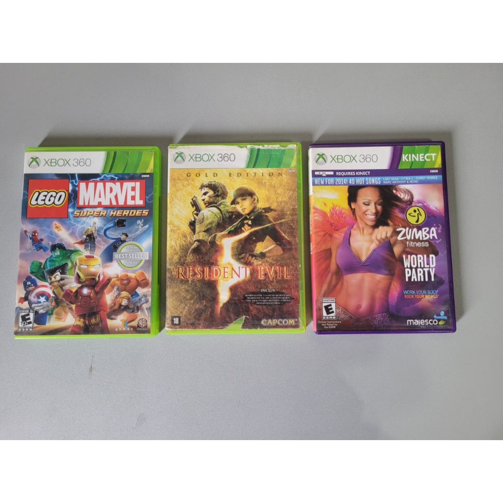 Lego Marvel Resident Evil Zumba - Lote 3 Jogos do Xbox 360 Original Mídia  Física Usada