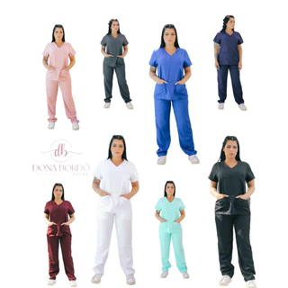 Pijama Cirúrgico Scrub Feminino Gabardine Tecido não Amassa (não precisa passar) e seca rápido 95