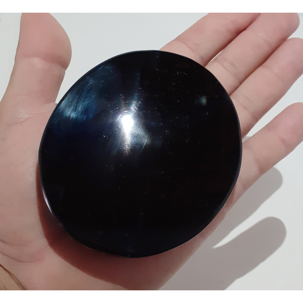 Espelho de Obsidiana Preta, Pedra Natural.