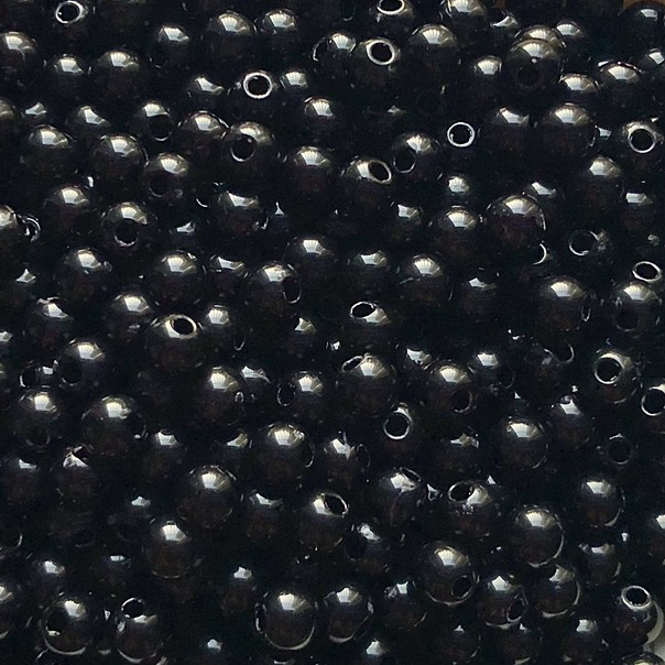 500 miçanga bolinha leitosa passante 8 mm PRETO