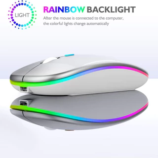 Mouse Sem Fio Wireless Com Bateria Interna Recarregavel 2,4 Ghz Led RGB Home Office