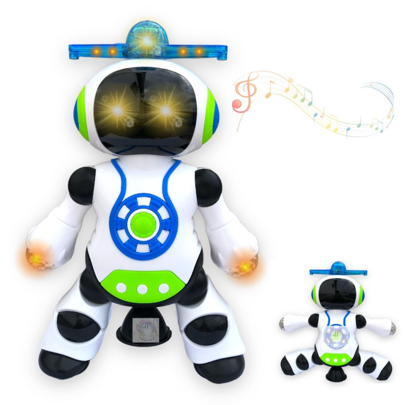 Brinquedo Robô Dançarino C/ Luz E Musica Hélice Gira 360 Led | Shopee ...