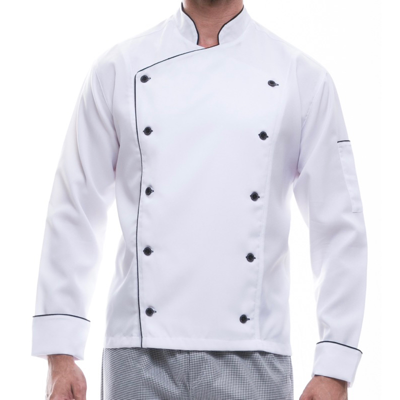 Dolma Chef Masculina Manga Longa Torino BRANCO Gardenia Jale