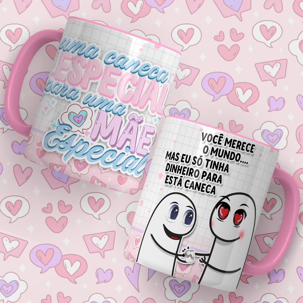 Caneca Porcelana personalizada Dia das mães Flork 2023 (frases Engraçadas)