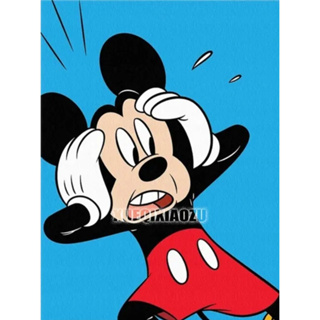 (3019) Pintura com Diamantes - Diy 5D Strass - Mickey 3 - 30x40 cm