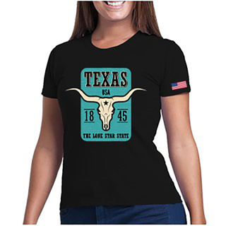 CAMISETA COUNTRY BABY LOOK TEXAS 1845 USA.