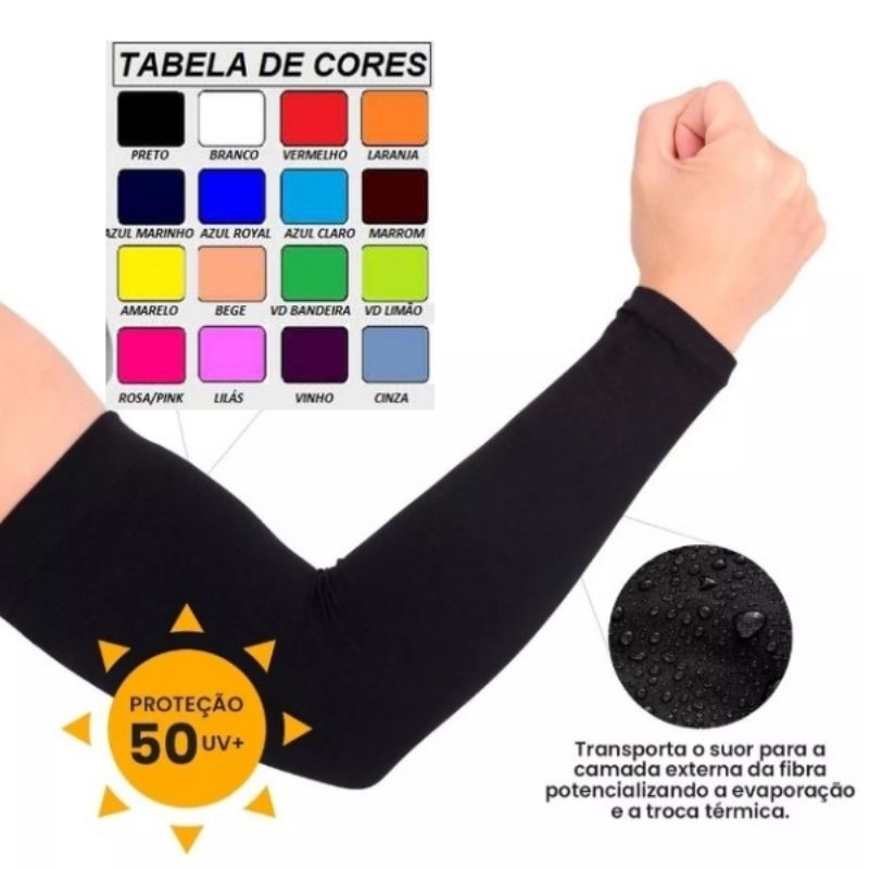 Manguito Manga Para Braço 1 Par Proteção Solar Pra Motoqueiro Motorista ...