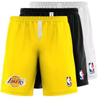 Kit 3 Bermudas Shorts N.B.A Basquete Los Angeles L. Dry Fit Treino Masculino Crossfit Bolsos