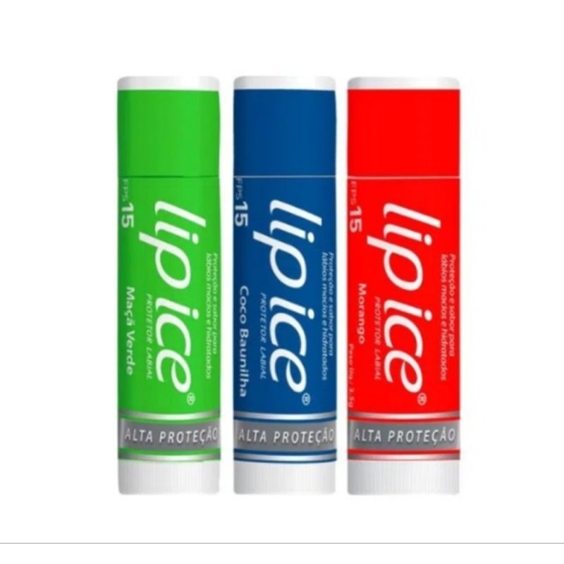 Kit Protetor Hidratante Labial Lip Ice One FPS15 com 3 unidades