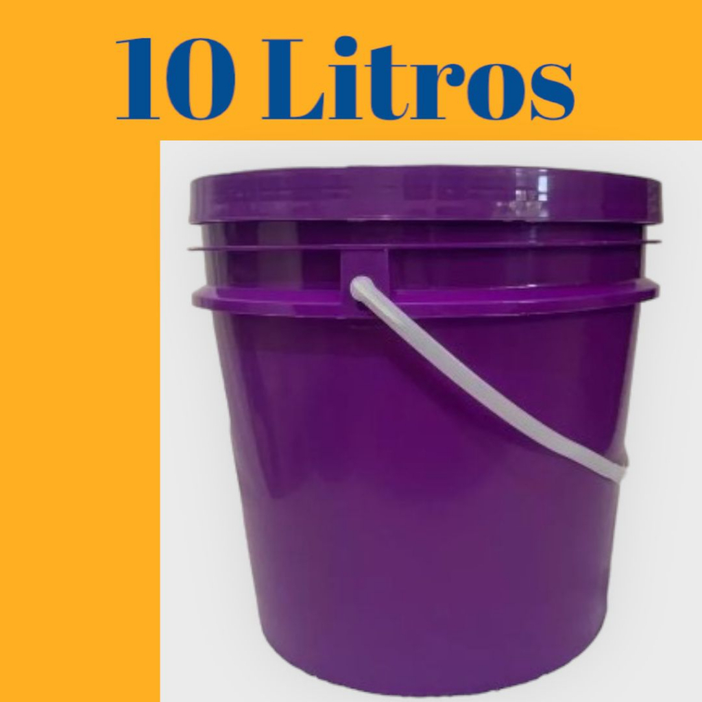 Kit Com 5 Baldes De 10 Litros Roxo Com Tampa De Lacre Novo Shopee Brasil 7204