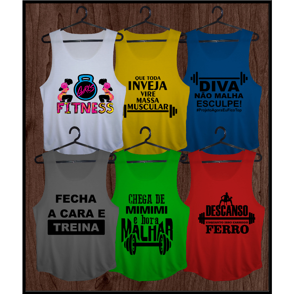 10 Camiseta Academia Feminina Kit Moda Fitness Feminino