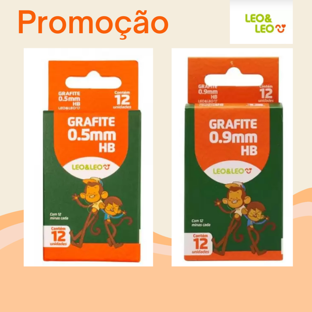 Grafite Leo e Leo 0.5 / 0.7/0.9 mm HB Com 12 Minas Cx C/ 12 | Shopee Brasil