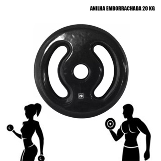 Anilha 20 kg Emborrachada - Anilha Revestida Peso Academia