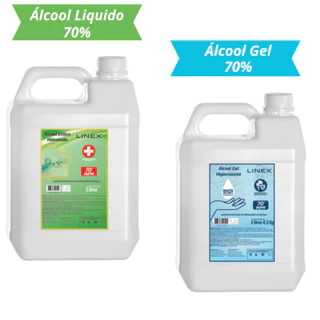 Alcool Gel 70 e Alcool liquido70 5 litros