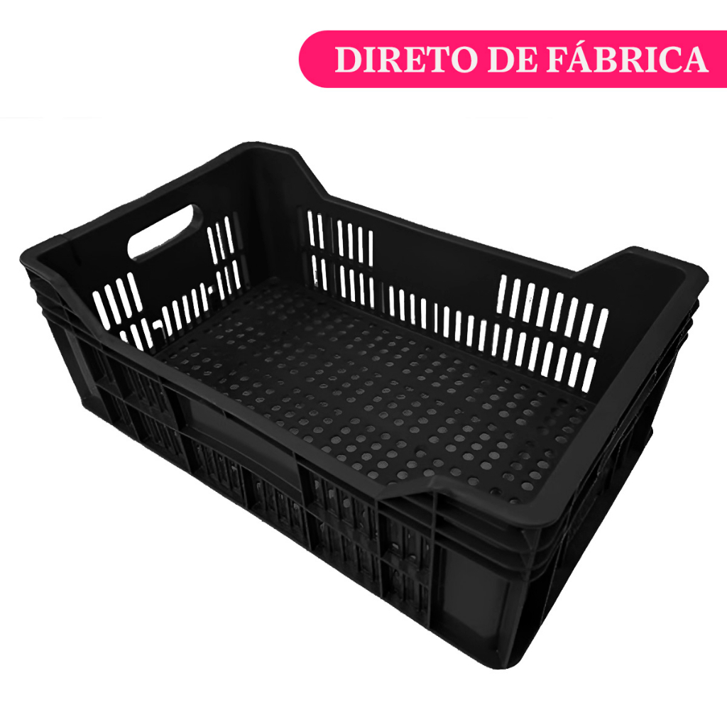 Caixa Plástica Hortifruti Empilhável 20L Organizadora Vazada