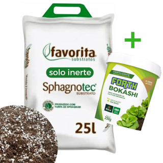 Kit Solo Inerte 25L Turfa e Perlita 50/50 + Adubo Orgânico Bokashi