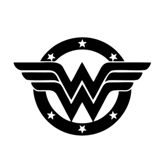 Kit com 02 Adesivos Mulher Maravilha Logo Wonder Woman