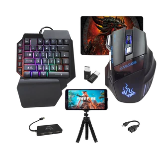 Kit Gamer Mouse E Teclado com fio One Hand + Kit Cel Mobilador + Mouse Pad em Oferta na Shopee