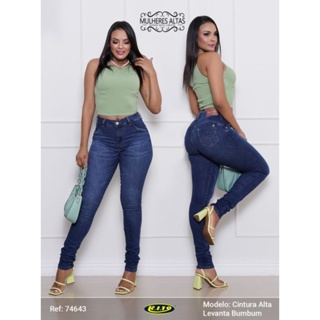 Calça Jeans Skinny Cintura Alta Mulheres Altas Ri19.